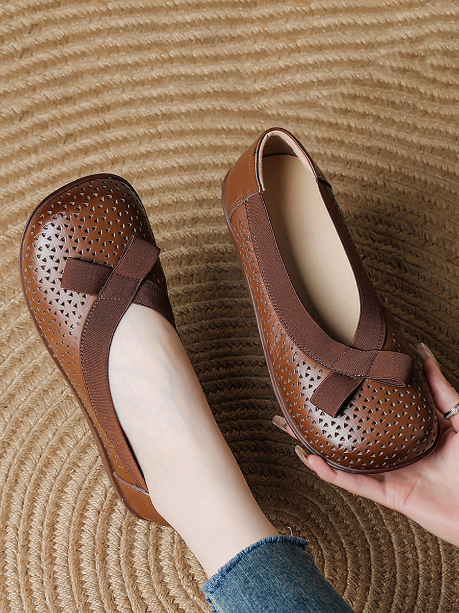 Women Casual Genuine Leather Soft Flat Shoes