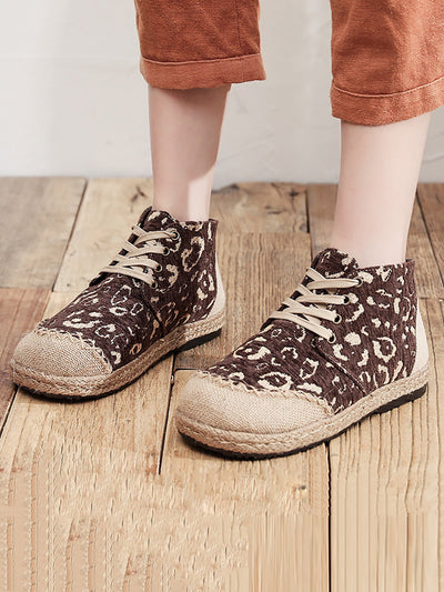 Women Ethnic Print Linen Cotton Shoes