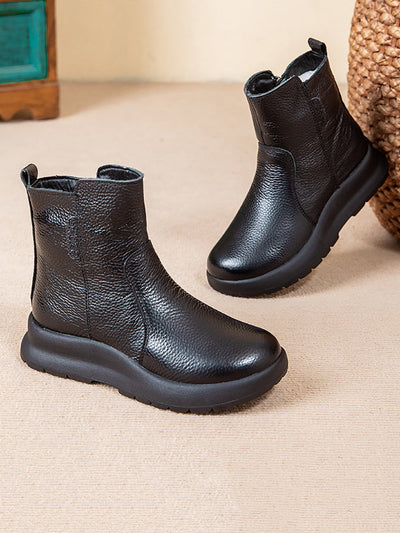 Women Vintage Genuine Leather Ankle Boots