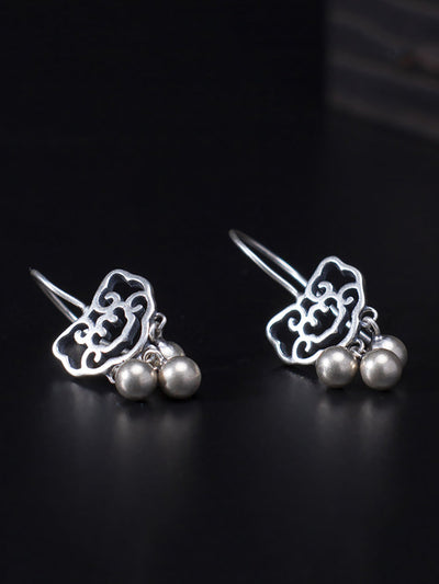 Ethnic Silver Longevity Lock Earrings