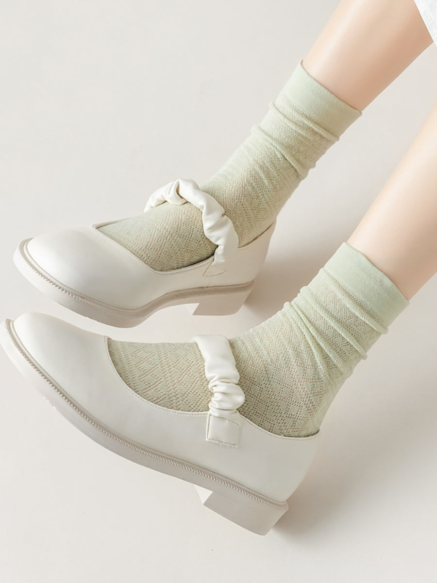 4 Pairs Women Casual Cotton Thin Socks