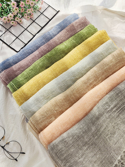 Women Vintage Summer Linen Shawl Scarf