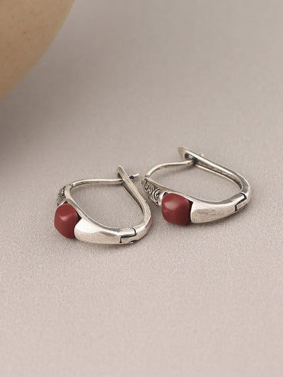 Women Ethnic Cooper-plating Silver Earrings