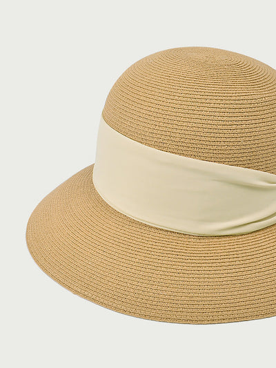 Women Summer Artsy Colorblock Sunproof Straw Hat