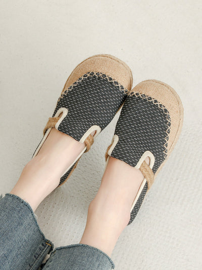 Women Summer Canvas Stitching Flat Shoes