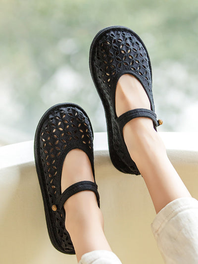Women Ethnic Cloth Hollow Out Summer Shoes
