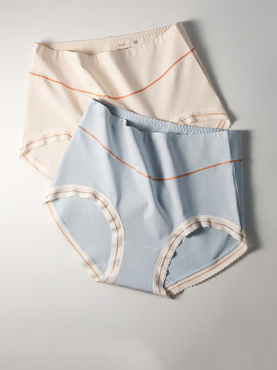 6 Pieces Summer Women Colorblock High Waist Underwear