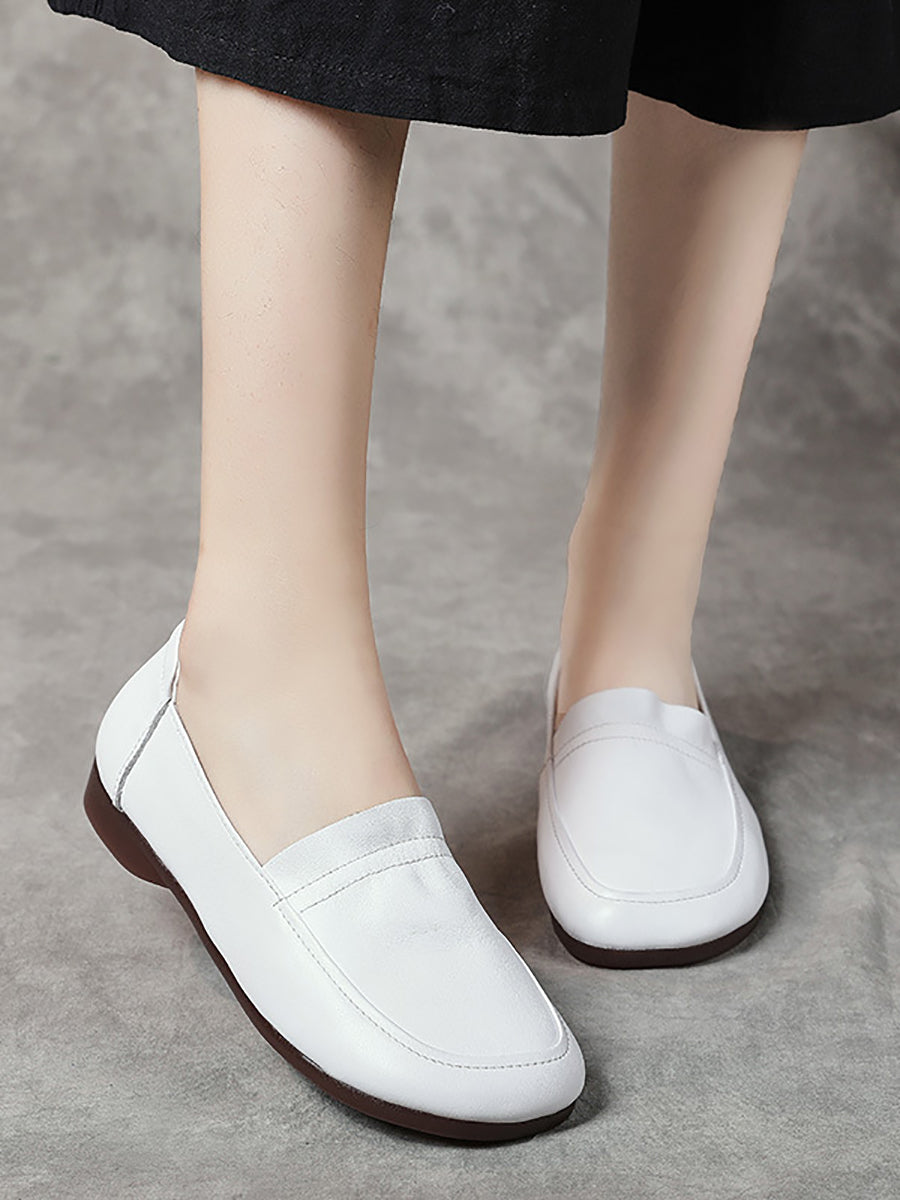 Women Casual Soft Genuine Leather Low Heel Shoes