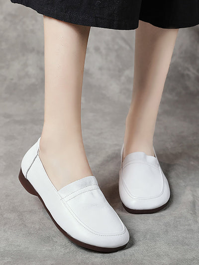 Women Casual Soft Genuine Leather Low Heel Shoes