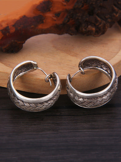 Women Ethnic S925Sliver Weave Earrings