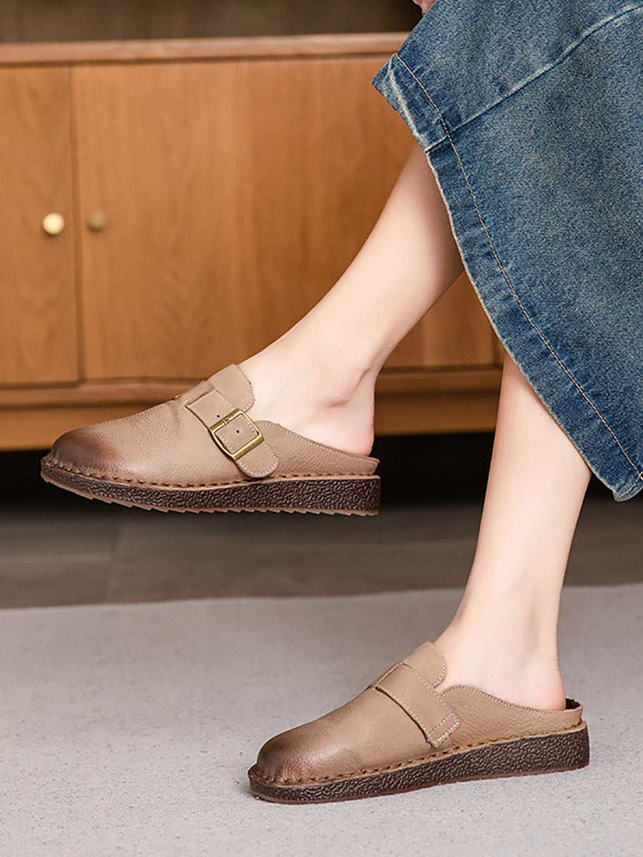 Women Summer Vintage Casual Leather Sandals