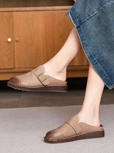 Women Summer Vintage Casual Leather Sandals