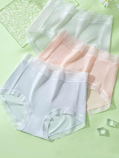 5 Pieces Summer Women Thin High Waist Underwear