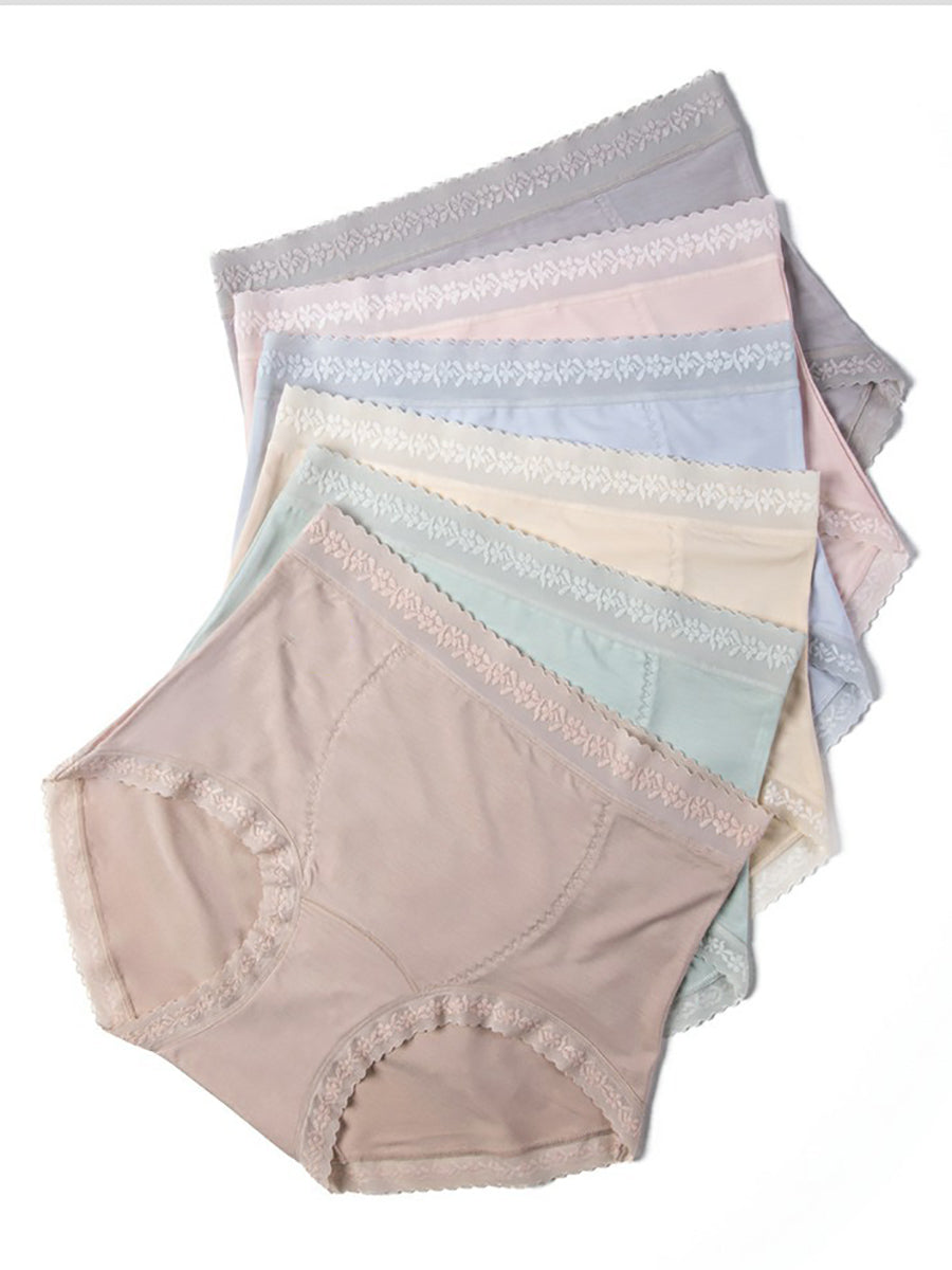 5 Pieces Summer Women Casual High Waist Lace Underwear