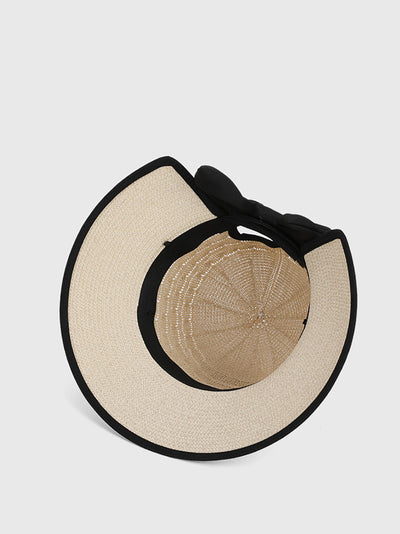 Women Summer Straw Weave Bowknot Sunproof Hat