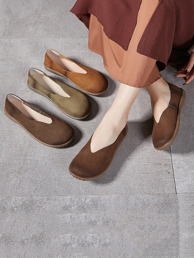 Women Summer Soft Genuine Leather Flat Shoes