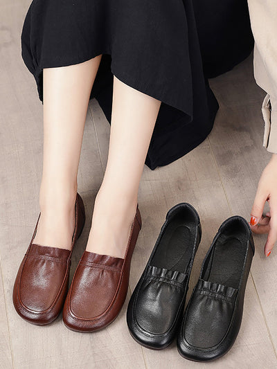 Women Casual Soft Genuine Leather Low Heel Shoes