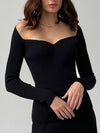 Urban Skinny Solid Color Square-Neck Sweater Tops