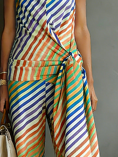 Loose Wide Leg Striped Pants Trousers