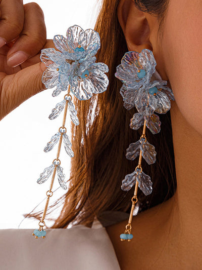 Beaded Flower Shape Earrings Accessories