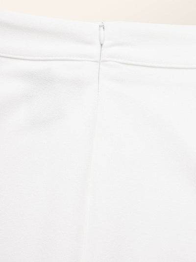 High Waisted Solid Color Zipper Skirts