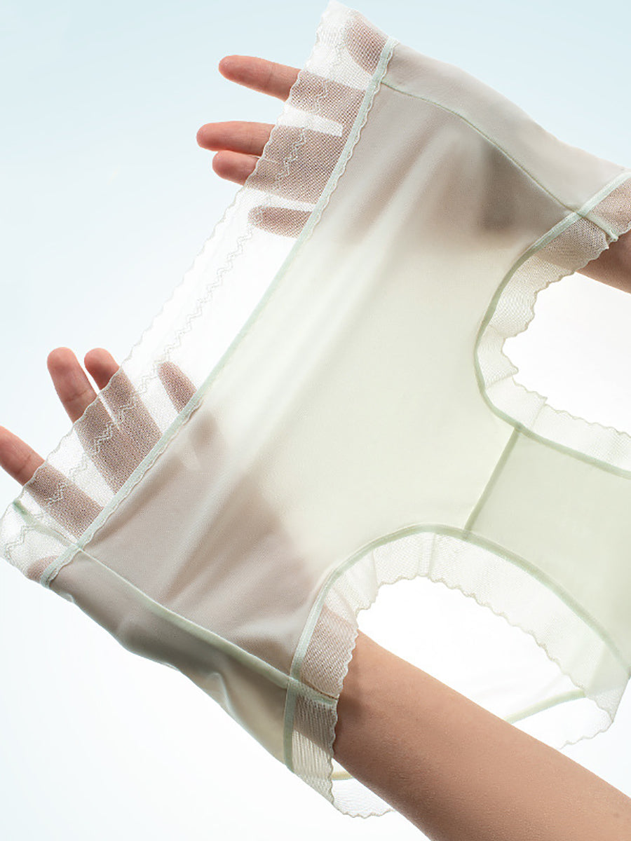 4 Pieces Summer Women Pure Color Thin Underwear