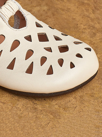Women Summer Casual Leather Hollow Out Shoes