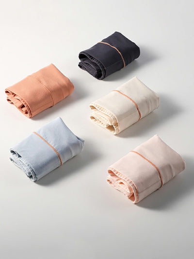 6 Pieces Summer Women Colorblock High Waist Underwear