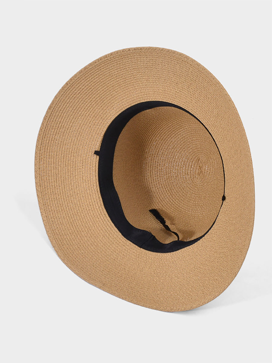 Women Summer Casual Ribbon Straw Hat
