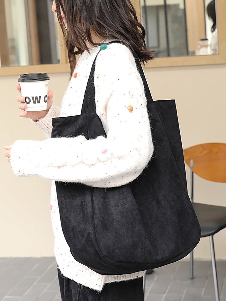 Women Casual Pure Color Flannel Bag