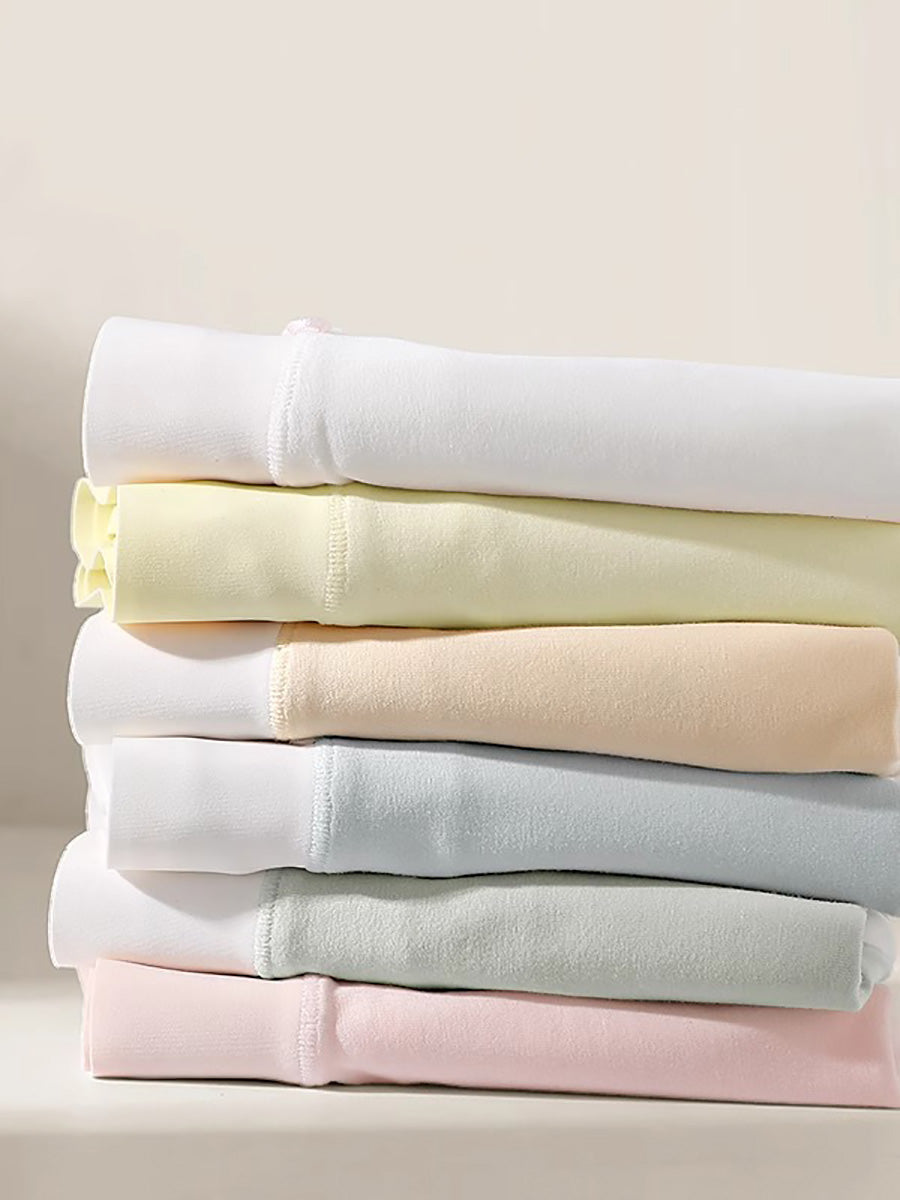 6 Pieces Summer Women Colorblock High Waist Cotton Underwear