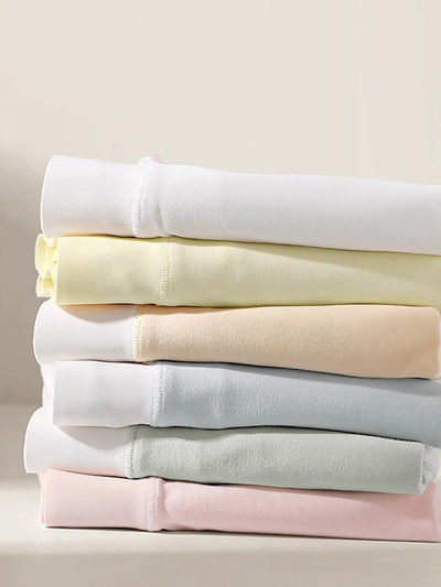 6 Pieces Summer Women Colorblock High Waist Cotton Underwear