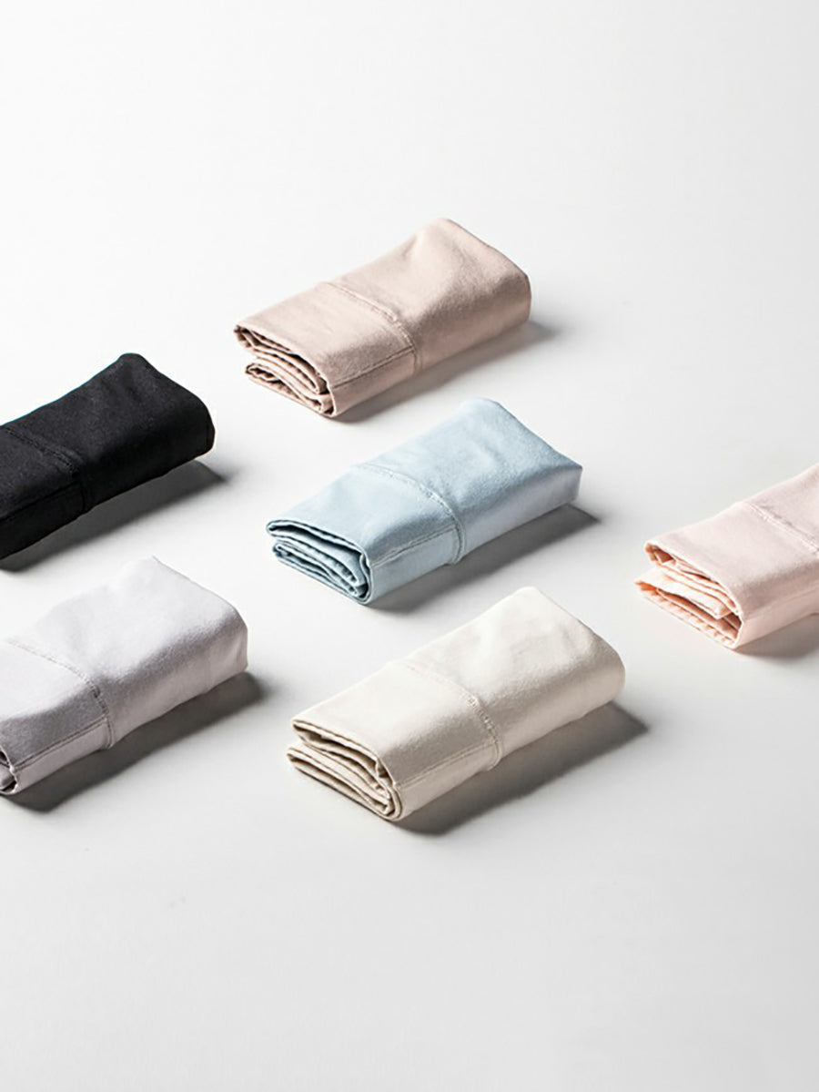 6 Pieces Summer Women Pure Color High Waist Underwear