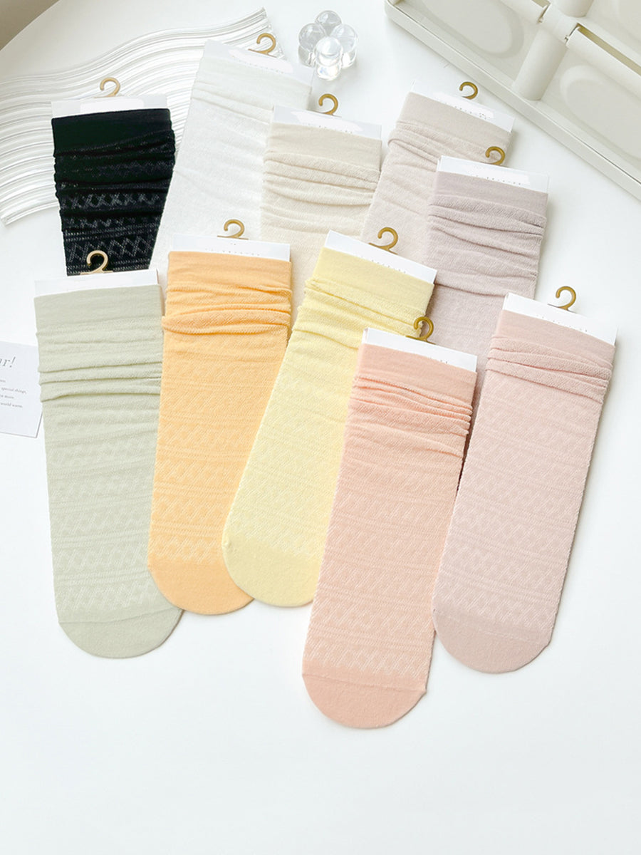 4 Pairs Women Casual Cotton Thin Socks