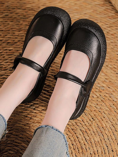 Women Spring Genuine Leather Platform Shoes