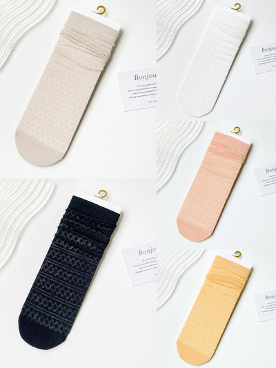 4 Pairs Women Casual Cotton Thin Socks