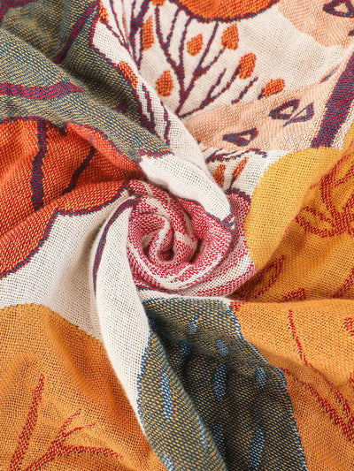 100%Cotton Leaf Tassel Bedcover Sofa Blanket