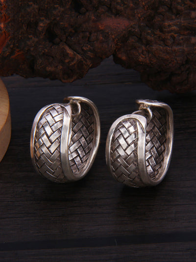 Women Ethnic S925Sliver Weave Earrings