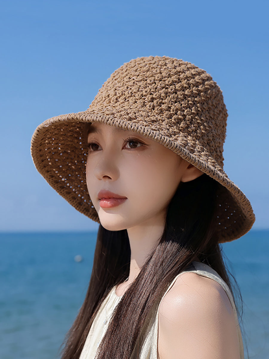 Women Summer Casual Weave Sunproof Hat