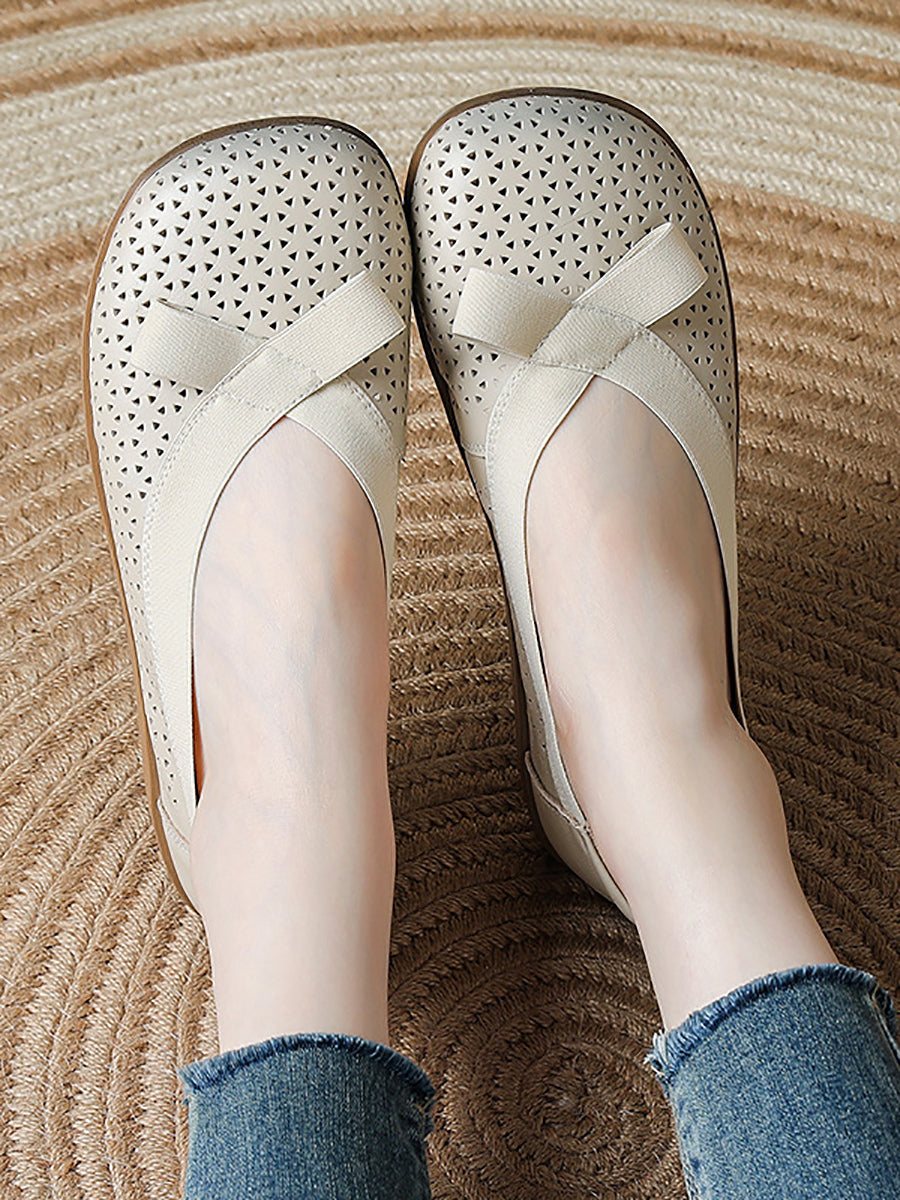 Women Casual Genuine Leather Soft Flat Shoes