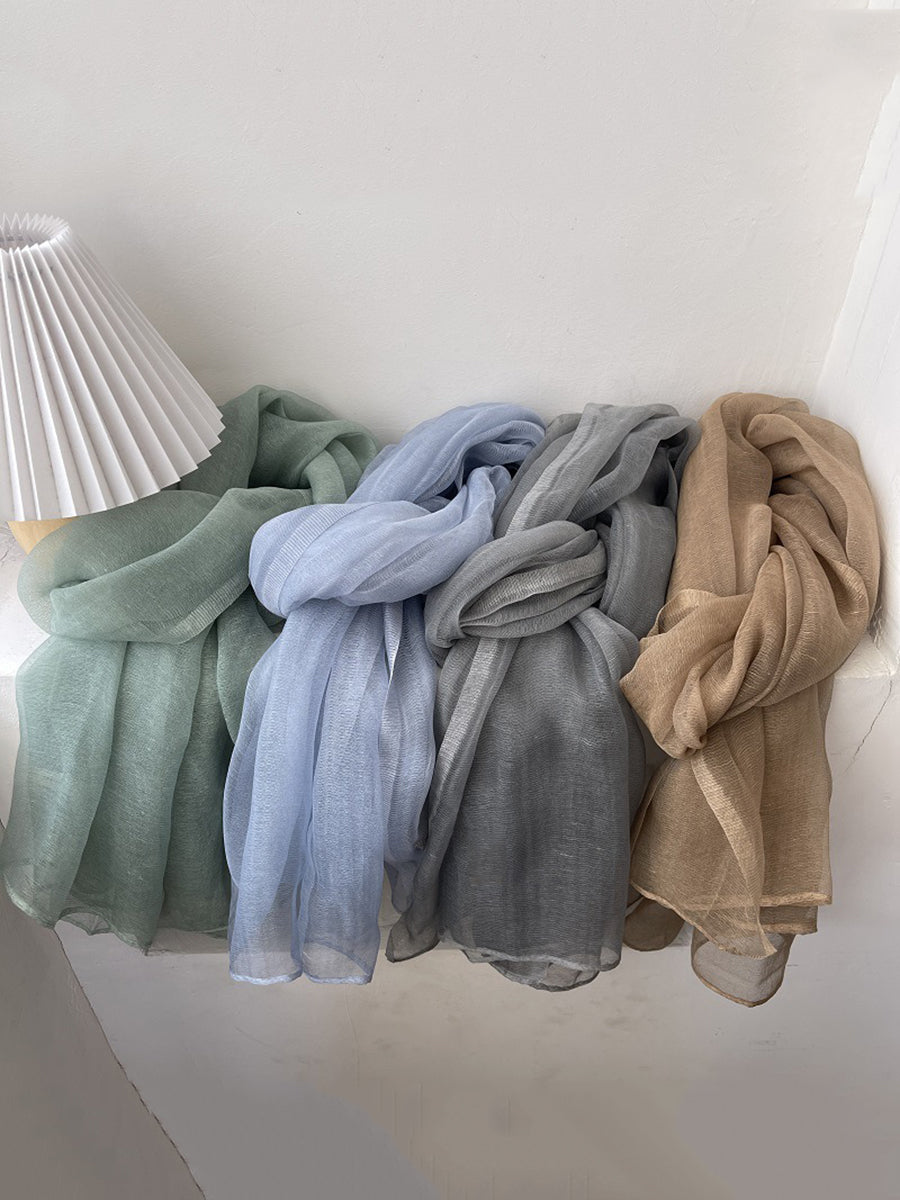 Women Summer Casual Pure Color Shawl Scarf