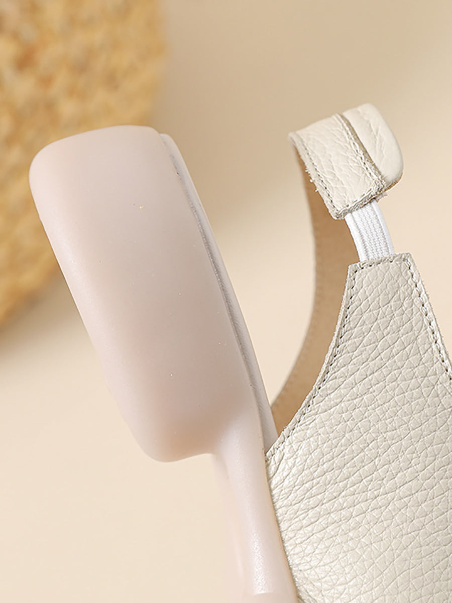 Women Casual Genuine Leather Cross Low Heel Sandals