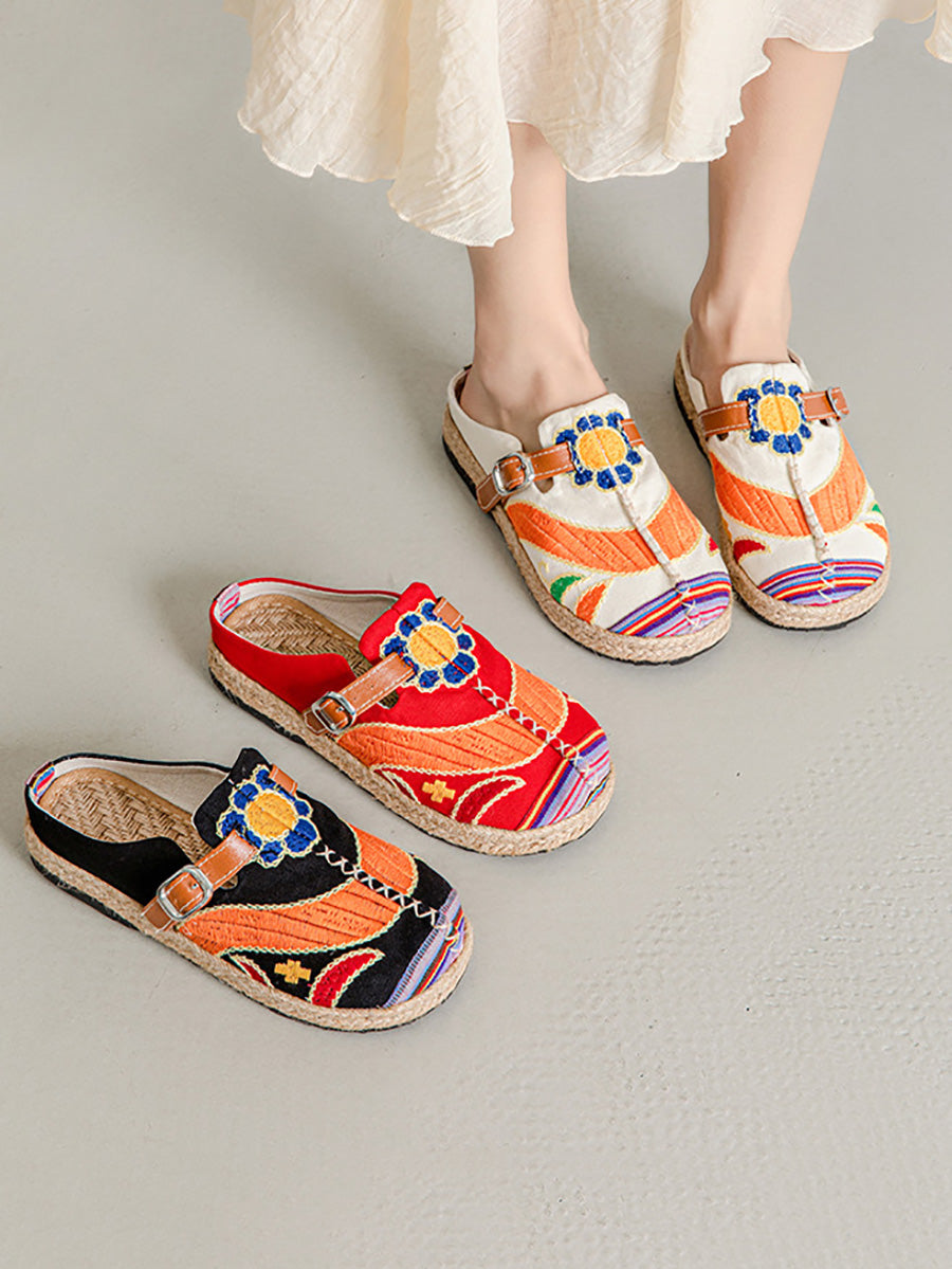 Women Ethnic Summer Embroidery Cloth Shoes