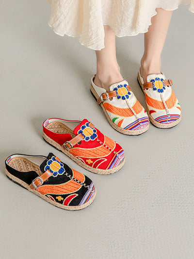 Women Ethnic Summer Embroidery Cloth Shoes