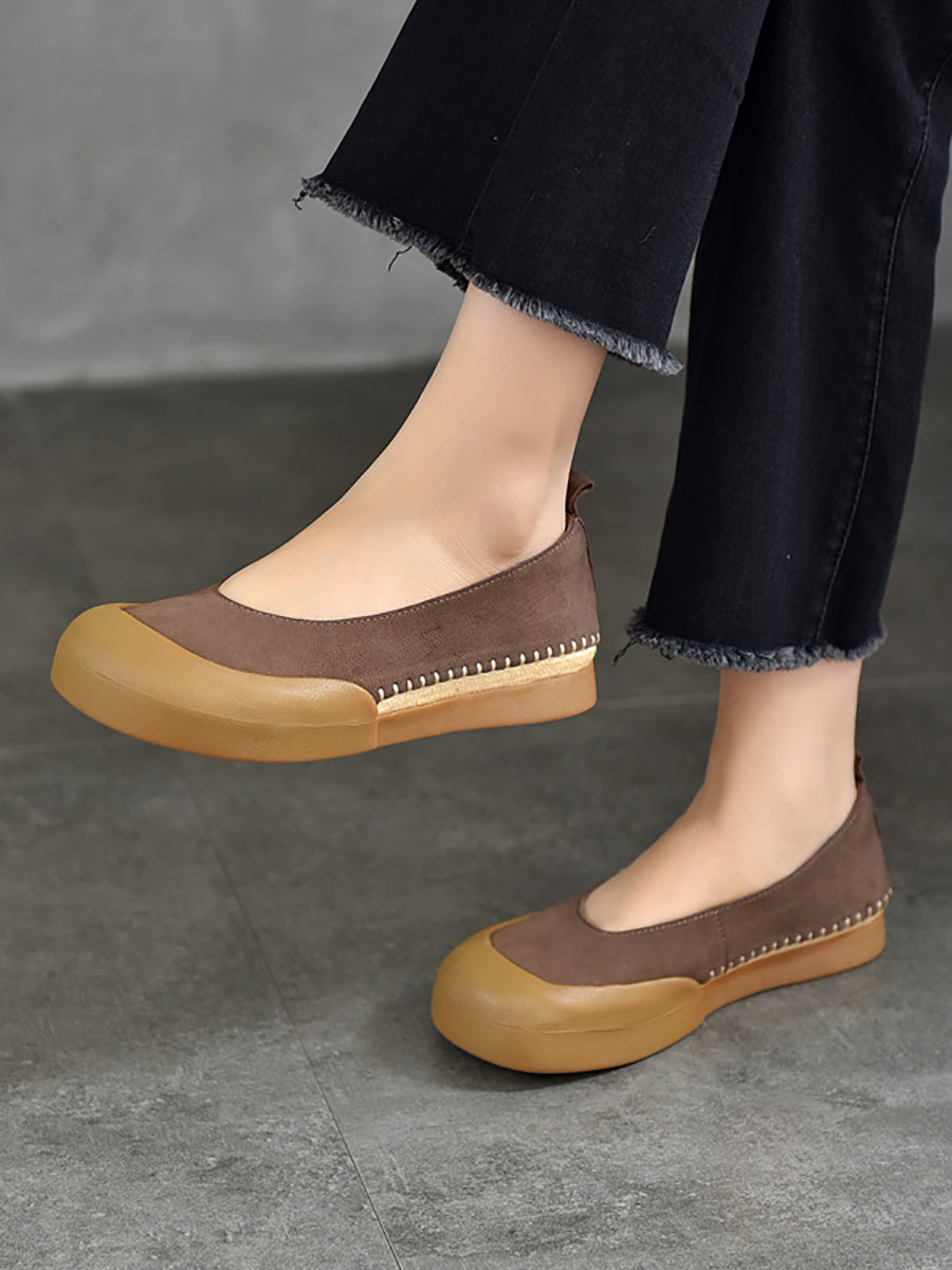 Women Casual Genuine Leather Flat Shoes