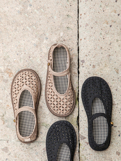 Women Ethnic Cloth Hollow Out Summer Shoes