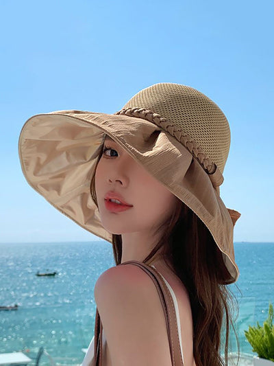 Women Summer Artsy Straw Spliced Sunproof Hat