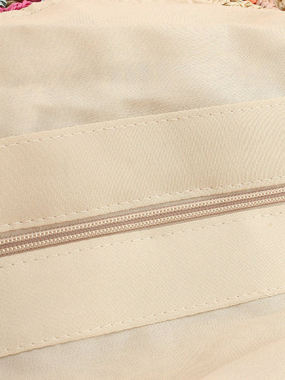 Women Fashion Flower Straw Weave Shoulder Bag