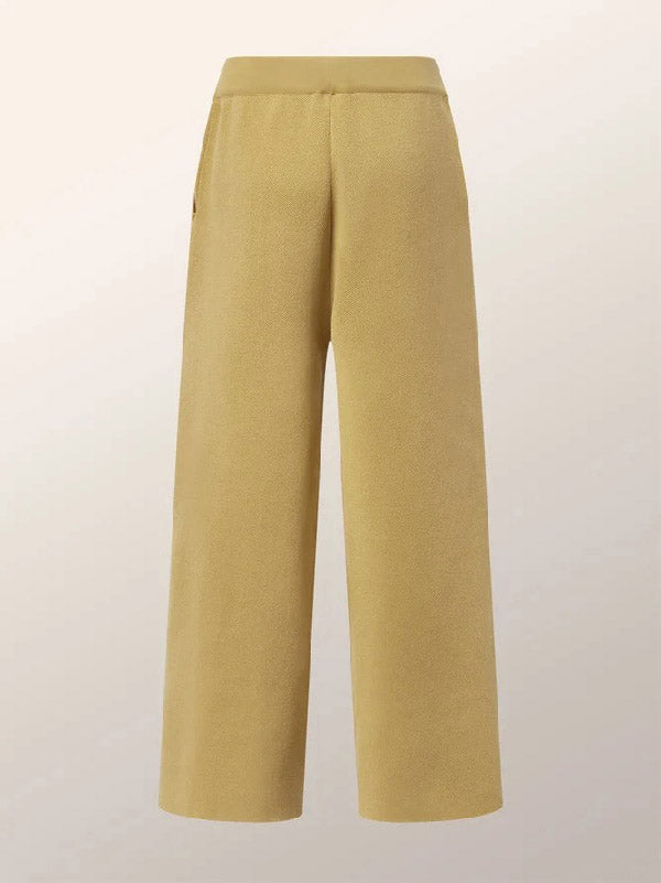 Ninth Pants Wide Leg Solid Color Pants Trousers