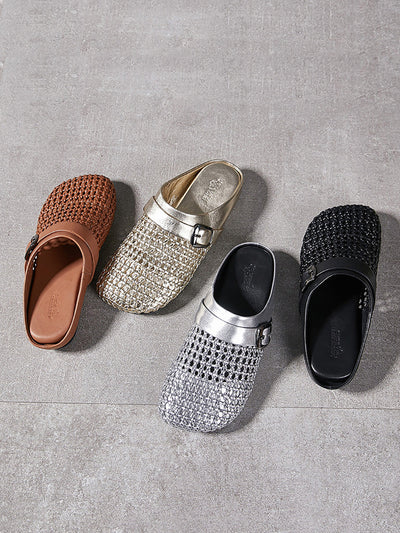 Women Casual Summer Weave Hollow Out Slippers